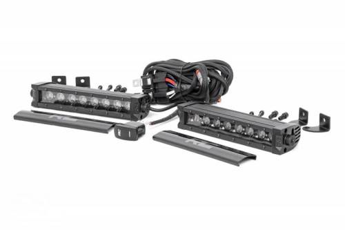 Rough Country - 70728BLDRL | 8 Inch CREE LED Light Bars - Black Series w/ White DRL