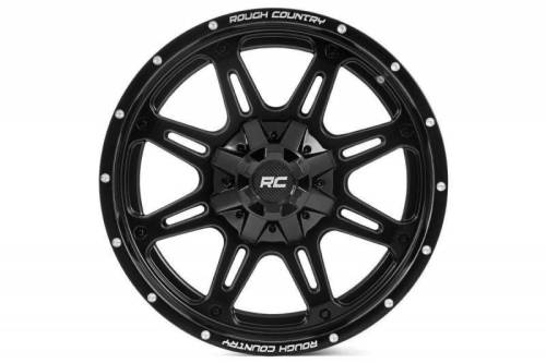 Rough Country - 94209013 | Rough Country 94 Series Wheel One Piece 20X9 / 5X5 / 5X4.5 / -12MM | Matte Black, Each