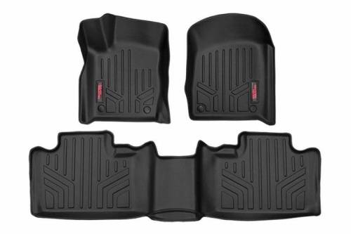 Rough Country - M-60305 | Rough Country Floor Mats Jeep Grand Cherokee WK2 (2013-2022) | Front & Rear Row, Factory "Post" Style Floor Mat Connector