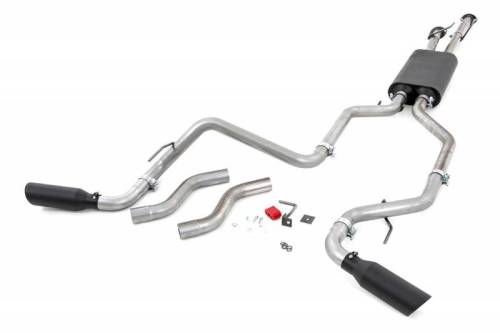 Rough Country - 96012 | Dual Cat-Back Exhaust System w/ Black Tips (09-21 Toyota Tundra | V8 - 4.6L, 5.7L)
