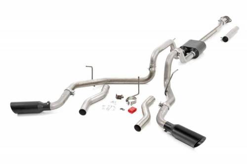 Rough Country - 96010 | Dual Cat-Back Exhaust System w/ Black Tips (09-14 F-150 | V8 - 4.6L, 5.0L, 5.4L)