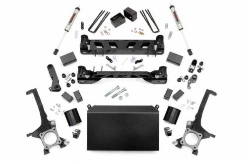 Rough Country - 75370 | 4.5in Toyota Suspension Lift Kit w/ V2 Shocks (07-15 Tundra)