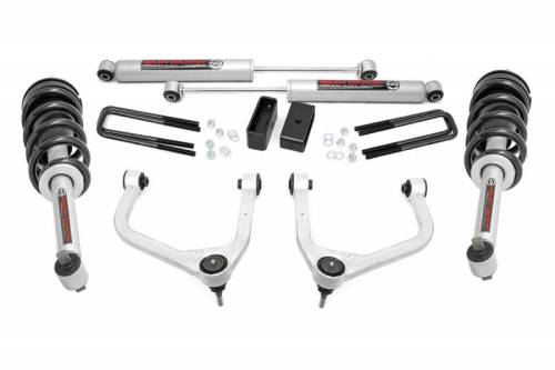 Rough Country - 22631 | Rough Country 3.5 Inch Lift Kit For GMC Sierra 1500 2/4WD | 2019-2024 | Rear Factory Multi-Leaf Spring, N3 Strut With N3 Rear Shocks