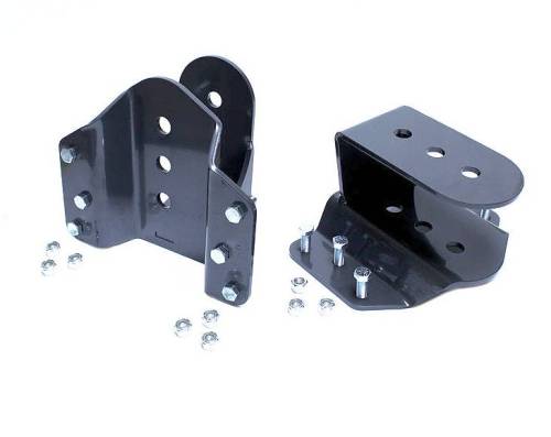 MaxTrac Suspension - 423740 | Rear lowering Hangers 2-4 Inch Drop (1999-2007 Ford F250, F350 Super Duty 2WD/4WD)