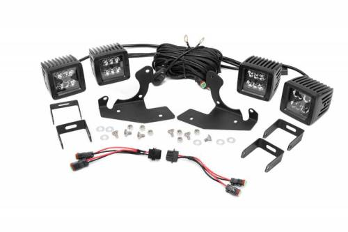 Rough Country - 70628 | Rough Country LED Fog Light Kit For Chevrolet Silverado 2500 HD/3500 HD | 2011-2014 | Black Series