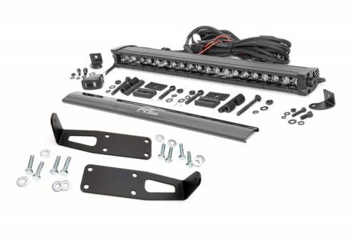 Rough Country - 70568BLDRL | Dodge Hidden Bumper Kit w/ 20-inch LED Light Bar| Black Series w/ White DRL (03-18 Ram 2500/3500)