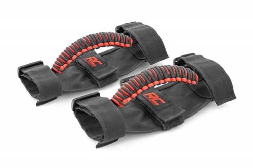 Rough Country - 117610 | Rough Country Grab Handles Corded Neoprene Cover With Velcro For 3 Inch Roll Bars | Pair, Universal