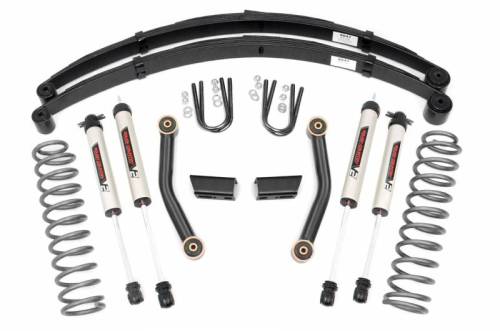 Rough Country - 630X70 | Rough Country 3 Inch Suspension Lift Kit with V2 Monotube Shocks Rear Leafs (1984-2001 Cherokee XJ 2WD/4WD)