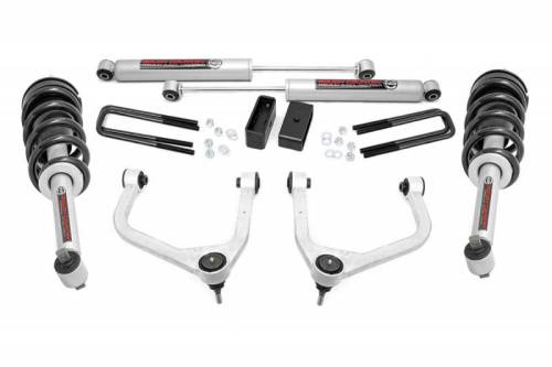 Rough Country - 29532 | Rough Country 3.5 Inch Lift Kit With Aluminum Control Arms N3 Struts / N3 Rear Shocks (2019-2024 Silverado 1500 2WD/4WD | Multi Leaf Springs)