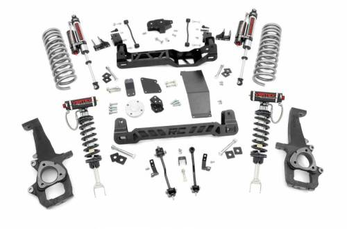 Rough Country - 33250 | Rough Country 6 Inch Lift Kit For Ram 1500 / 1500 Classic | 2012-2023 | Front Vertex Adjustable Coilovers, Rear Vertex Shocks & Rear Variable Rate Coils