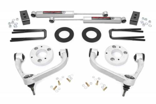 Rough Country - 51014 | Rough Country 3 Inch Lift Kit For Ford F-150 4WD (2014-2020) | Aluminum Finish, Strut Spacers With N3 Rear Shocks