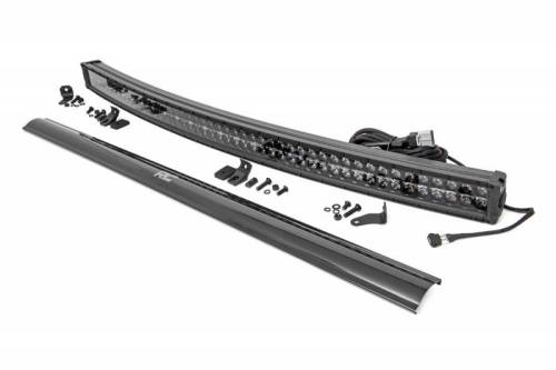 Rough Country - 72950BD | 50-inch Curved Cree LED Light Bar - (Dual Row | Black Series w/ Cool White DRL)