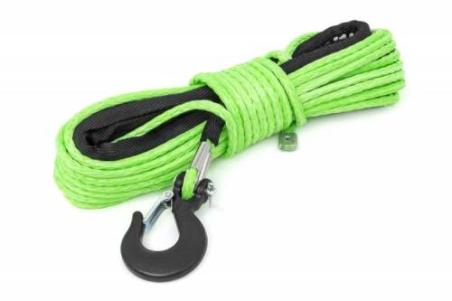 Rough Country - RS142 | Green 1/4in Synthetic Winch Rope | UTV, ATV