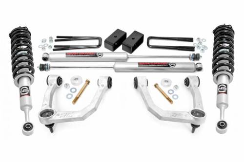 Rough Country - 74231 | Rough Country 3.5 Inch Lift Kit With Upper Control Arms For Toyota Tacoma 2/4WD | 2005-2023 | Front Lifted Struts, Rear N3 Shocks