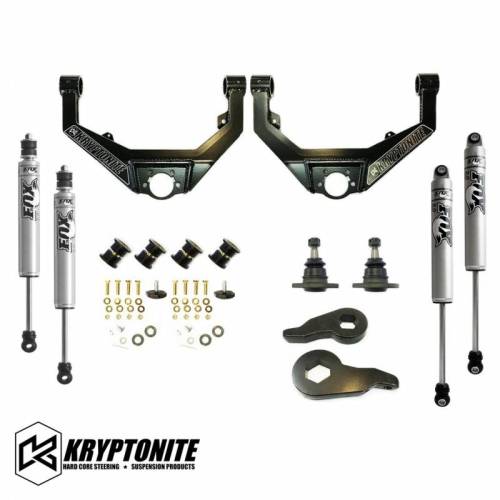 Kryptonite - KR10STAGE3FOX | Kryptonite Stage 3 Leveling Kit w/ Fox Shocks (2001-2010 Silverado, Sierra 2500 HD, 3500 HD)