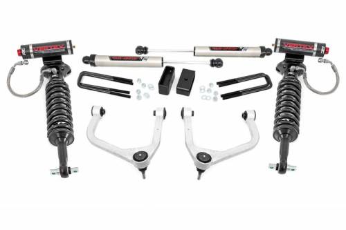 Rough Country - 29557 | Rough Country 3.5 Inch Lift Kit With Aluminum Control Arms Vertex Coilovers / V2 Rear Shocks (2019-2024 Silverado 1500 2WD/4WD | Multi Leaf Springs)