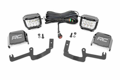 Rough Country - 70845 | Rough Country LED Ditch Light Kit For Chevrolet Silverado 1500 (2019-2022) | 3 Inch Osram Wide Angle Series
