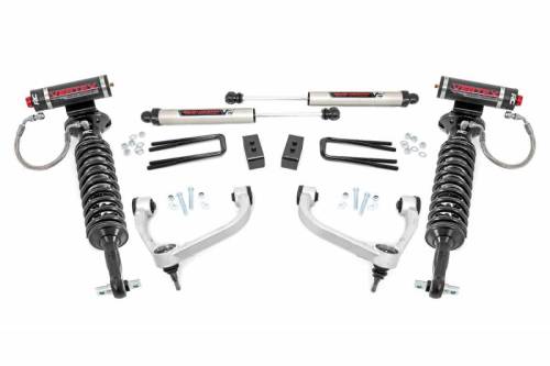 Rough Country - 54557 | 3 Inch Ford Bolt-On Arm Lift Kit w/ Vertex Coilovers & V2 Monotube Shocks (14-20 F-150 4WD)