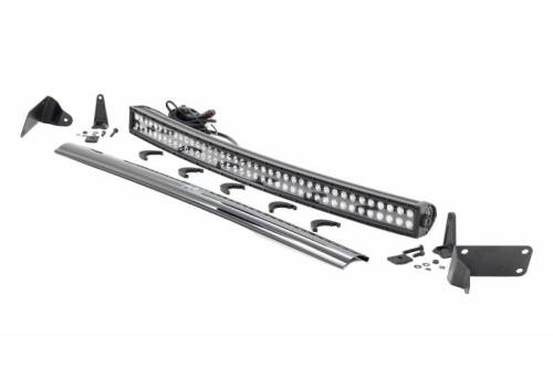 Rough Country - 70570B | Dodge 40-inch Curved LED Light Bar Hidden Bumper Kit  w/Black Series LED (10-18 Ram 2500/3500)