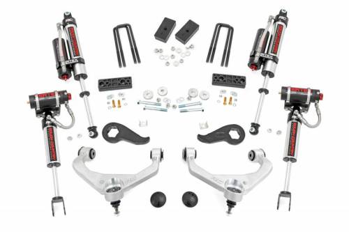 Rough Country - 95850 | Rough Country 3 Inch Lift Kit Aluminum Control Arms Vertex Shocks (2020-2025 Silverado, Sierra 2500 HD Without Factory Rear Overloads)
