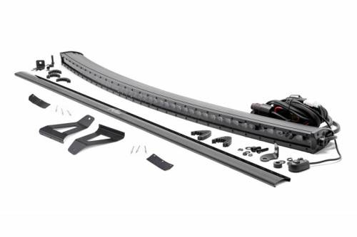 Rough Country - 70075 | Rough Country Upper Windshield Light Kit Black Series Single Row (1984-2001 Cherokee XJ 2WD/4WD)