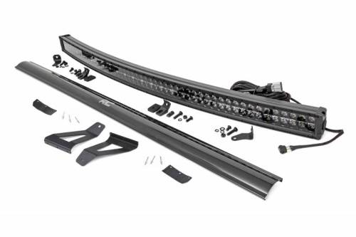 Rough Country - 70074 | Jeep 50-inch Black Series Curved LED Light Bar w/DRL Upper Windshield Kit (84-01 XJ Cherokee)