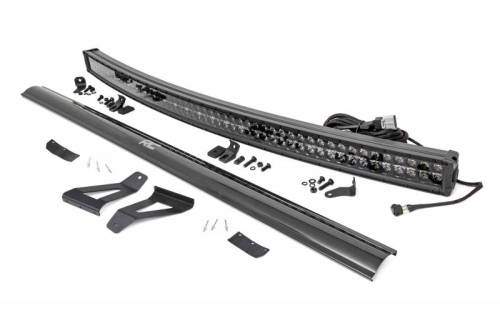 Rough Country - 70074 | Rough Country Upper Windshield Light Kit Black Series with White DRL Dual Row (1984-2001 Cherokee XJ 2WD/4WD)