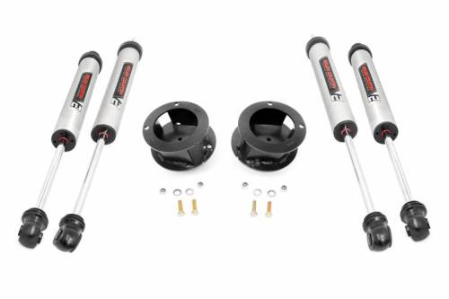 Rough Country - 37770 | Rough Country 2.5 Inch Leveling Kit For Ram 2500 (2014-2023) / 3500 (2013-2023) 4WD | V2 Shocks, Factory Rear Leaf Springs
