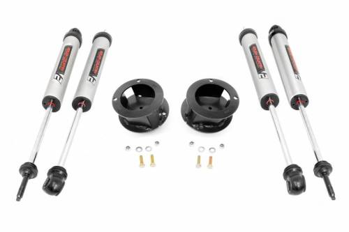 Rough Country - 37775 | Rough Country 2.5 Inch Leveling Kit For Ram 2500 (2014-2023) / 3500 (2013-2023) 4WD | V2 Shocks, Factory Rear Coil Springs