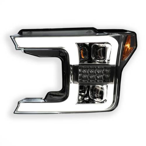 Recon Truck Accessories - 264390CLCS | Ford F150 18-20 Projector Headlights OLED DRL LED Turn Signs Clear/Chrome