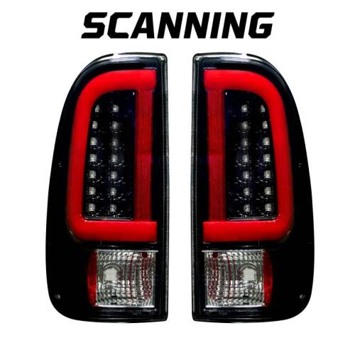 Recon Truck Accessories - 264292BKS | OLED Tail Lights with Scanning OLED Turn Signals – Smoked Lens