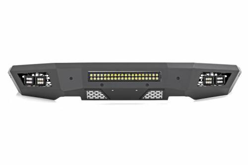 Rough Country - 10759 | Rough Country Front Bumper With Black Series LED Cube Lights & 20" LED Light Bar For Ford Ranger 2/4WD | 2019-2023