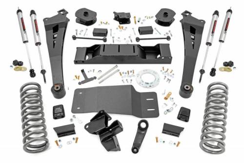Rough Country - 36070 | Rough Country 5 Inch Lift Kit For Diesel Ram 2500 4WD | 2019-2023 | Standard Rate Coil Springs (Front), Standard Non-AISIN Transmission, V2 Monotube Shocks