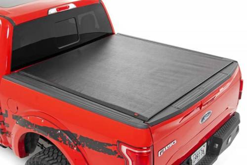 Rough Country - 48225650 | Rough Country Soft Roll Up Bed Cover For Ford F-150 / F-150 Lighting / Raptor | 2015-2023 | 6' 6" Bed