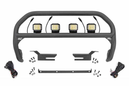 Rough Country - 51050 | Rough Country Nudge Bar For Ford Bronco 4WD | 2021-2023 | 3 Inch Osram Wide Angle Series (4) LED Lights