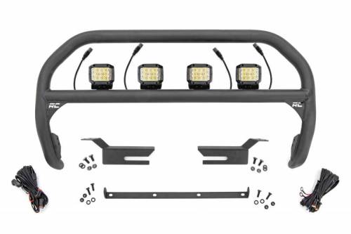Rough Country - 51050 | Rough Country Nudge Bar with 3 Inch Osram Wide Angle Series Lights (2021-2024 Bronco 4WD)