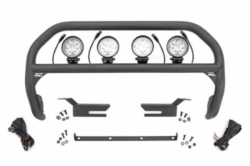 Rough Country - 51049 | Rough Country Nudge Bar with 4 Inch Round LED Lights (2021-2024 Bronco 4WD)