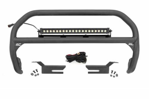 Rough Country - 51047 | Rough Country Nudge Bar with 20 Inch Black Series Light Bar w/ White DRL (2021-2024 Bronco 4WD)