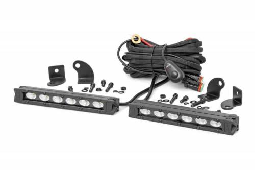 Rough Country - 70406ABL | 6-inch Slimline Cree LED Light Bars (Pair | Black Series)