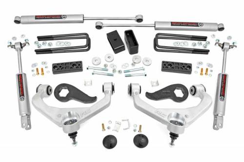 Rough Country - 95630 | Rough Country 3 Inch Lift Kit With Aluminum Upper Control Arms N3 Shocks (2020-2025 Silverado, Sierra 3500 HD 2WD/4WD | Dual Rear Wheel | Factory Rear Over Loads)