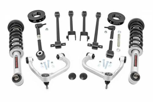 Rough Country - 40231 | Rough Country 3 Inch Lift Kit With Upper Control Arms For Ford Expedition 4WD | 2018-2023 | Lifted N3 Struts