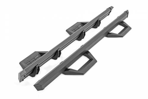 Rough Country - 11003A | Rough Country SRX2 Adjustable Aluminum Step For Crew Cab Chevrolet Silverado / GMC Sierra 1500/2500 HD | 2019-2024