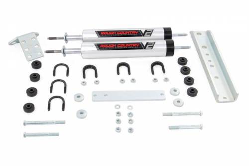 Rough Country - 8733870 | V2 Steering Stabilizer | Dual | Ford Bronco/F-150  (1980-1996)