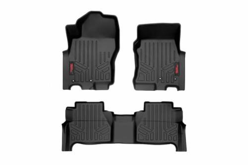 Rough Country - M-80515 | Rough Country Floor Mats Front & Rear For Crew Cab Nissan Frontier 2WD/4WD | 2022-2023