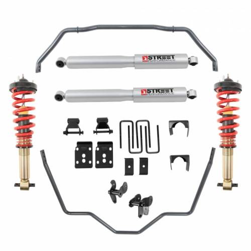 Belltech - 1054HK | Belltech 1 to 3.5 Front / 5.5 Inch Rear Complete Lowering Kit with Height Adjustable Coilovers & Sway Bars (2021-2023 F150 4WD)