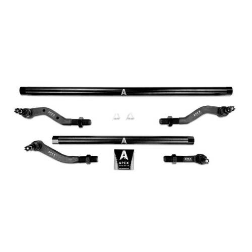 Apex Chassis - KIT115 | Apex Chassis Steering Kit 2.5 ton Tie Rod & Drag Link / DANA 30 / Flip Kit 4.5" Or More For Jeep Wrangler / Gladiator (2018-2024) | Steel