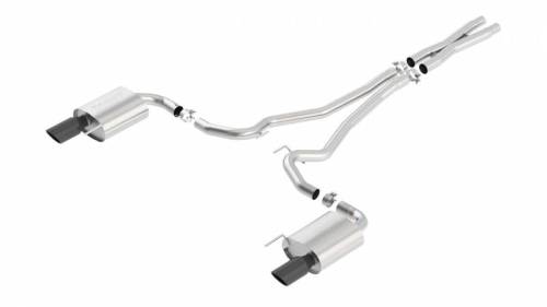 Borla - 140590BC | Borla Cat-Back Exhaust System S-Type With Merge X-Pipe For Ford Mustang GT | 2015-2017 | Black Chrome Tips