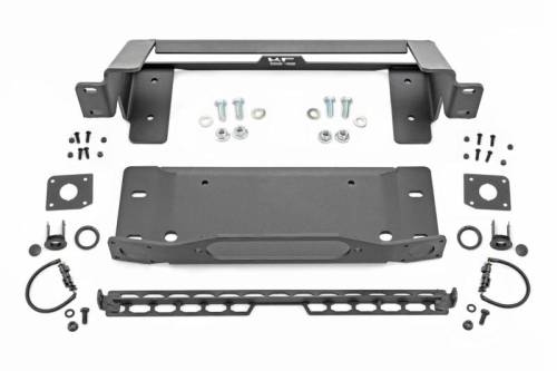 Rough Country - 51066 | Rough Country High Winch Mount For Factory Modular Bumper Ford Bronco 4WD | 2021-2023 | Winch Mount Only, No Lights