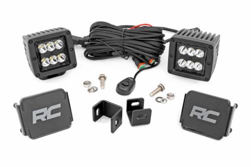 Rough Country - 71071 | Rough Country LED Ditch Light Kit For Toyota Tundra | 2022-2025 | Black Series With Spot Beam