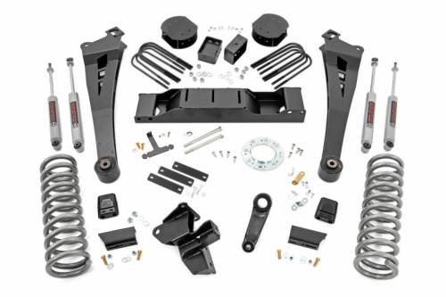 Rough Country - 38430 | Rough Country 5 Inch Lift Kit AISIN For Diesel Ram 3500 4WD (2019-2025) | Premium N3 Shocks